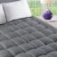 TEXARTIST Full Mattress Pad Double Mattress Topper Pillow Top Cooling, Quilted Fitted Mattress Cover Double Mattress Protector, Soft Double Bed Topper Deep Pocket 8-21" Home Hotel (54x75 Inch, Gray)