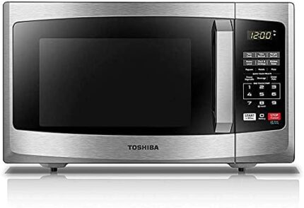 TOSHIBA ML-EM25P(SS)/CA Microwave Oven with Sound On/Off ECO Mode and LED Lighting, 0.9 Cu Ft/900W, Stainless Steel