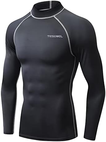 Tesuwel Mens UPF 50+ Rash Guard Short Sleeve Quick Dry Mens Swim Shirts UV Protection Water Shirts for Surfing,Anti-chanfing