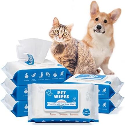 Tetesol Dog Wipes for Dogs Cats, 600 Count All Purpose Cleaning Pet Wipes, Dog Ear Wipes, Quick Easy Grooming for Bums, Body, Paws, Eyes, for A Easy & Speedy Freshen-Up, 6 Travel Pack of 600 Wipes