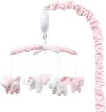 The Peanutshell Pink Elephant Musical Crib Mobile - Digital Music Box with 12 lullabies