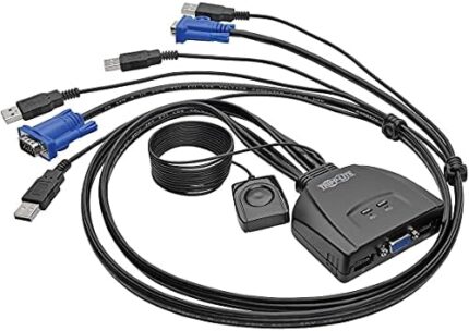 Tripp Lite B032-VU2 2-Port USB VGA Cable KVM Switch with Cables and USB Peripheral Sharing, 2048 X 1536