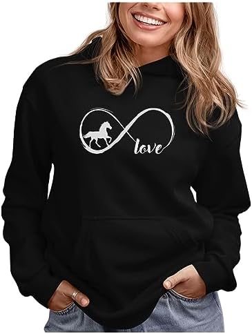 Tstars Horse Hoodie Women Teen Girls Equestrian Horseback Riding Sweatshirt Hoodies