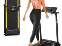 UREVO 2.25HP Foldable Treadmill, 1-10 KM/H Compact Design Walking Pad with 12 HIIT Modes, Lightweight Folding treadmill for Home Office