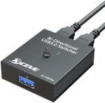 USB 3.0 Switch Selector, Bidirectional USB Switch 2 in 1 Out or 1 in 2 Out, MLEEDA USB Switcher for 2 Computers Share Keyboard, Mouse, Scanner, Printer