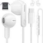 USB C Headphones, Type C Wired Earbuds for iPhone 15/15 Pro/ 15 Pro Max Headphones with Microphone Noise Isolation Stereo Wired Earphones for Samsung Galaxy S24 S23 Ultra S22 S21 S20 Plus Android