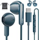 USB C Headphones for iPhone 15 Pro Earphones Wired for Samsung Galaxy S24/S23/S22/S21 Ultra, with Mic Volume Control Type C Earbuds for iPad Pro/Pixel 8 Pro 7a/Oneplus 12 11, Stereo Clear Calls