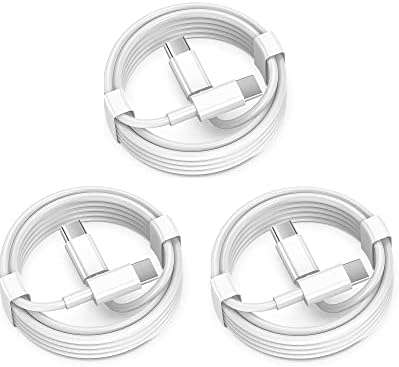 USB C to USB C Cable 6ft 60W 3Pack, USB C Cable for Charging iPhone 15, Type C to Type C Fast Charger Cord Compatible for iPhone 15/15 Pro/15 Pro Max/15 Plus,iPad Pro, Air5, MacBook Air (White)