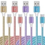 USB Type-C Cable 4-Pack (3+6+6+10ft) Fast Charging Cord, Quick Charging Type C Cable Compatible Samsung Galaxy S22 S21 S20 S9 S8 Plus, LG V30,V20,G6