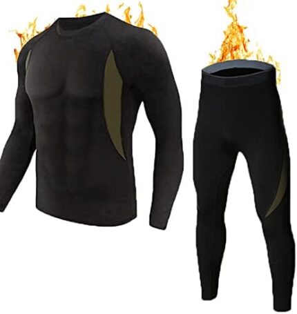 UYTWQS Thermal Underwear for Men, Long Johns Set with Fleece Lined, Cold Weather Underwear Set for Men Warm Base Layer