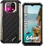 Ulefone Armor 22 (16+128GB) Rugged Smartphone, 64MP Night Vision Camera + 64MP Wide-Angle Camera, Android 13 Unlocked Cell Phone, 6.58 FHD+, 120Hz, 6600mAh, IR Blaster, NFC 4G Dual Sim- All Black