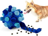 Ulgoo Dog Puzzle Toy Dog Chew Toys Dog Enrichment Toys Encourage Natural Foraging Skills Portable Pet Snuffle Ball Toy (Blue)