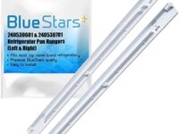 Ultra Durable 240530601 & 240530701 Refrigerator Pan Hangers (Left & Right) STRONG Plastic Replacement by BlueStars – Exact Fit For Ken-more & Frigi-daire Refrigerators - Replaces 240460401 240460501