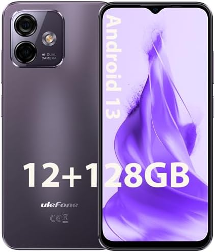 Unlocked Cell Phones Canada, Ulefone Note 16 Pro(12+128GB) Unlocked Smartphone, Android 13, 50MP Dual Cameras, 4400mAh, 6.52-inch Screen, Ultra Thin & Light, OTG/Reverse Charge, 4G LTE Phones (Purple)