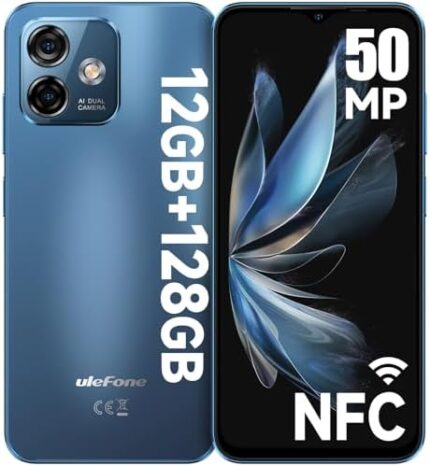 Upgrade has NFC- Ulefone Note 16 Pro (12GB+128GB) Android 13 Unlocked Smartphone, 50MP Main Camera Unlocked Cell Pones Canada, 6.52” Screen, 8-Core Processor, 4400mAh, Dual 4G Mobile Phone-Blue