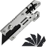 Utility Knife/Box Cutter Multi-Tool Card with Extra 5 Long Life Black Blades