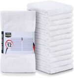 Utopia Towels Kitchen Bar Mops Towels, Pack of 12 Towels - 16 x 19 Inches, 100% Cotton Super Absorbent Bar Towels (White)