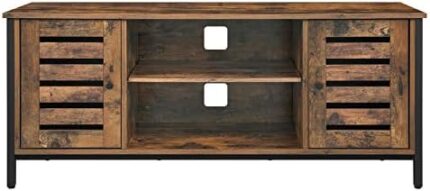 VASAGLE TV Stand for 50 Inches Televisions, TV Bench Entertainment Center, 43.3"L x 15.7"W x 19.7"H, Rustic Brown ULTV43BX4