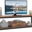 VERMESS TV Stand for 55 Inch TV with Storage for Living Room, Industrial Entertainment Center TV Console Table with Drawer, Sturdy Wooden TV Table with Metal Frame