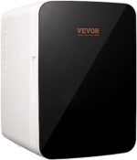 VEVOR Mini Fridge, 10L/12 Cans Compact Personal Fridge, AC/DC Portable Thermoelectric Cooler and Warmer Refrigerators, Skincare Fridge for Beverage, Snacks, Home, Office and Car, ETL Listed (Black)