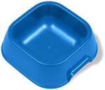 Van Ness Pet Food and Water Bowl, 16 oz Capacity Plastic Dish for Dogs and Cats, Wide No-Tip Base Prevents Spills,Blue