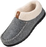 VeraCosy Women's Moccasin Slippers Warm Comfy Wool-felt Memory Foam Indoor House Shoes