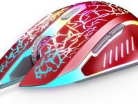 VersionTECH. Gaming Mouse, Wired Gaming Mice with 4 Level DPI 800/1200/1600/2400, 7 Colors RGB LED Breathing Light for Laptop PC Notebook Computer Games