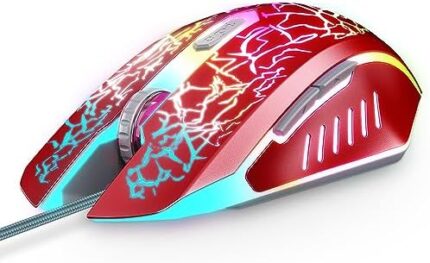 VersionTECH. Gaming Mouse, Wired Gaming Mice with 4 Level DPI 800/1200/1600/2400, 7 Colors RGB LED Breathing Light for Laptop PC Notebook Computer Games