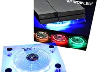 WFPOWER USB RGB LED Cooler Cooling Fan Stand, Multi-Color LED Light Cooler Pad Stand Accessories for PS4, PS4 Slim, Xbox One X, Notebook, Laptop, Gaming Consoles