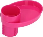 Walquicks Car Seat Snack Tray, Portable Cup Holder Plate, Toddler Car Seat Cup Holder Food Tray with Expandable Base, Cup Holder Tray for Car Seats, 360° Rotatable Car Seat Tray for Kids Travel Pink