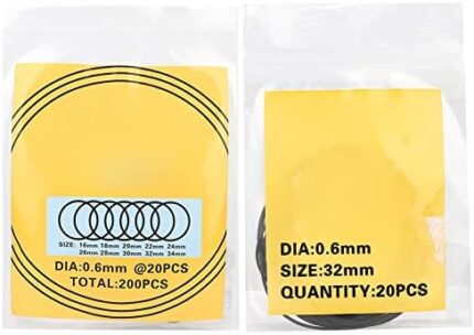 Watch O Ring, 200pcs Repairing Tool O Ring Watch Gasket Replacement Accessory Black Waterproof for Watchmaker for Watch Repair Shop(0.6mm Waterproof Ring)