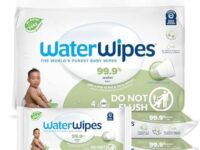 WaterWipes Plastic-Free Textured Clean, Toddler & Baby Wipes, 99.9% Water Based Wipes, Unscented & Hypoallergenic for Sensitive Skin, 240 Count (4 packs), Packaging May Vary