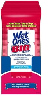 Wet Ones Big Ones Antibacterial Hand Wipes, Fresh Scent Wet Wipes, 28 Count (Pack of 12)