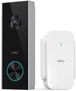 Wireless Doorbell Camera, aosu Battery-Powered Video Doorbell with Chime, 2K Resolution, No Monthly Fees, 2.4GHz WiFi, 180-Day Battery Life, AI Detection, Work with Alexa & Google Assistant