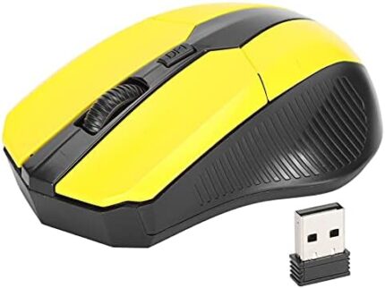 Wireless Mouse Computer Mouse Wireless Laptop Portable Wireless Mouse 2.4G Ergonomic Mini Optical Computer Accessories for Notebook Tablet PC Mouse Cordless Mouse(Yellow)