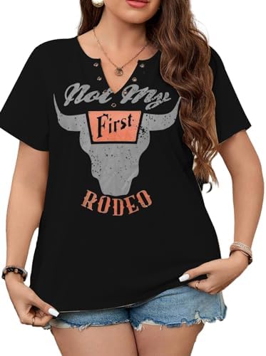 Women's Plus Size Tops Cowgirl Country Outfits Cowboy Shirts Western Graphic T-Shirts