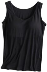 Womens Tank Top with Built-in Bra Sleeveless Casual Racerback Tank Top Scoop Neck Outdoor Fashion Slimming Fit Tank Tops