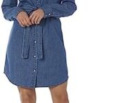 Wrangler womens Long Sleeve Western Denim Snap Dress