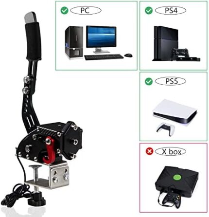 YESHMA 64 Bit Upgrade 3-in-1 USB Handbrake Only for G29 Compatible With PS4/PS5 + PC Computer System Professional Gaming Peripherals for Racing Games with Non-Contact Plus Hall Sensor.With Clamp