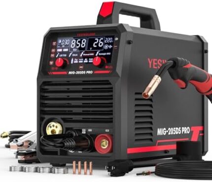 YESWELDER Digital MIG-205DS MIG Welder,200Amp 110/220V Dual Voltage MIG Welding Machine, Gas/Gasless MIG/Lift TIG/ARC 4 in 1 Welder