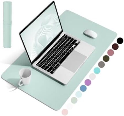 YSAGi Writing Desk Pad, Anti-Slip Thin Mousepad for Computers,Office Desk Accessories Laptop Waterproof Dual-Sided Desk Protect for Office Decor and Home(Mint Green, 23.6" x 13.7")