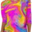 Yihaojia Summer Womens Shirts Dressy Casual, Women's Fashion Casual Round Neck Three Quarter Sleeve Tie Dye Printed T-Shirts