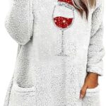 Yihaojia Womens Zipper Neck Sweater with Pockets Warm Fuzzy Sweatshirt Fleece Winter Warm Blouse Loungewear