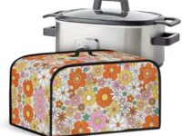 Yuyamidu Hippie Flower Crock Pot Carrier Bag Insulated Oval Boho Crock Pot Slow Cookers 7 Quart Blender Cover Dust Cover Kitchen Appliance Covers Home Decor