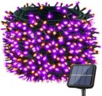 bitjam 72Ft Solar Halloween Lights Outdoor - 220 LED Orange Purple Solar String Lights Outdoor, 8 Modes Solar Fairy Lights Waterproof, Solar Tree Light for Halloween Party Patio Yard Garden Decoration