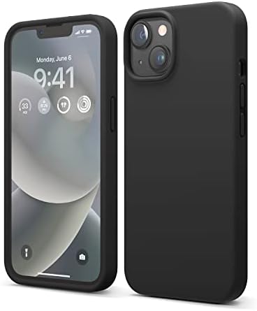 elago Compatible with iPhone 14 Case, Liquid Silicone Case, Full Body Protective Cover, Shockproof, Slim Phone Case, Anti-Scratch Soft Microfiber Lining, 6.1 inch (Black)