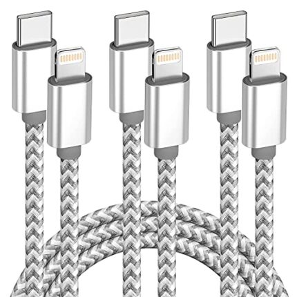 iPhone Charger [Apple MFi Certified] USB C to Lightning Cable 3Pack 6 FT iPhone Fast Charger Type C to Lightning Cable Nylon Braided iPhone Cord for iPhone 13 12 11 Pro Max Xr Xs 8 7 6 Plus and More