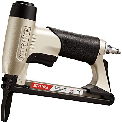 meite MT7116LN Pneumatic Upholstery Stapler 22 Gauge 71 Series 9MM 3/8" Crown 1/4" to 5/8" (6-16MM) Length Long Nose Stapler Industrial Fine Wire Stapler