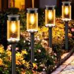 nipify 8 Packs Solar Pathway Lights Outdoor, Super Bright Solar Lights Outdoor Waterproof, Auto On/Off Solar Garden Lights, Warm White Solar Yard Lights for Landscape Driveway Walkway Lawn Path Decor