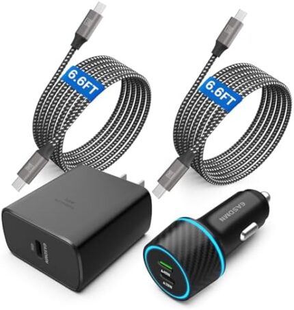 45W USB-C Charger, 2-Pack 45 Watt Samsung Super Fast Charger Type C PPS Wall/Car Charger for Samsung Galaxy S24 Ultra/S24+/S23 Ultra/S23+/S23/S22 Ultra/Note 10+, Galaxy Tab S9 with 2X 6.6ft Cable